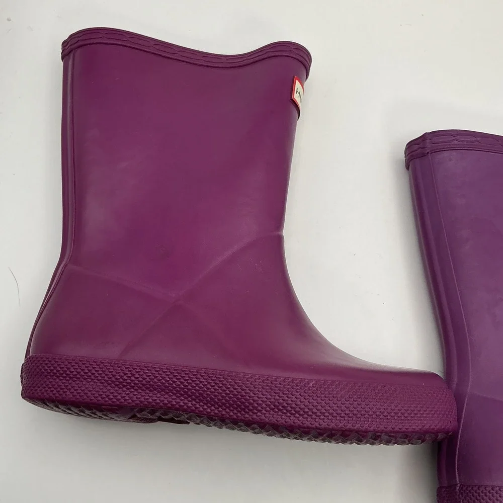 Hunter Kids Original First Gloss Purple Rain Boots US 10B 11G EU 27 KFT5003RGL